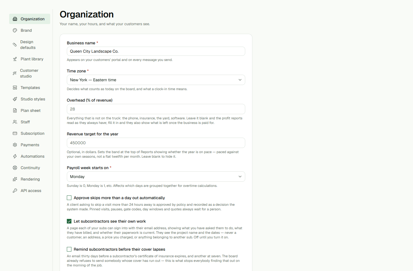 Screenshot: Set up the company.