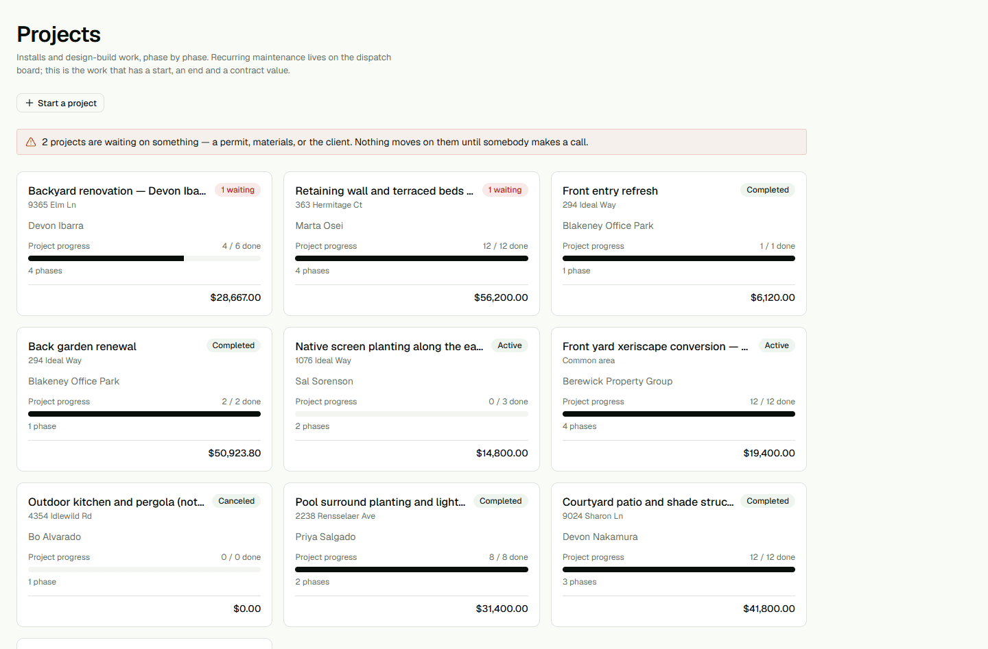 Screenshot: Create the project.
