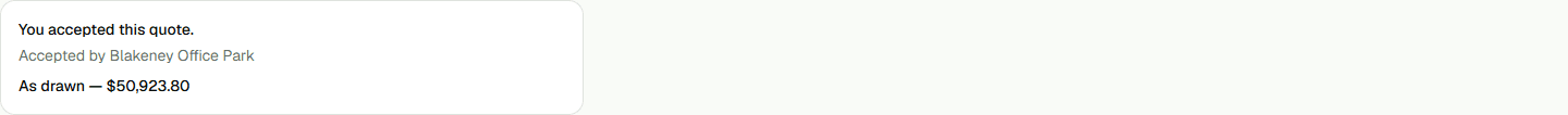 Screenshot: Send the quote for signature.